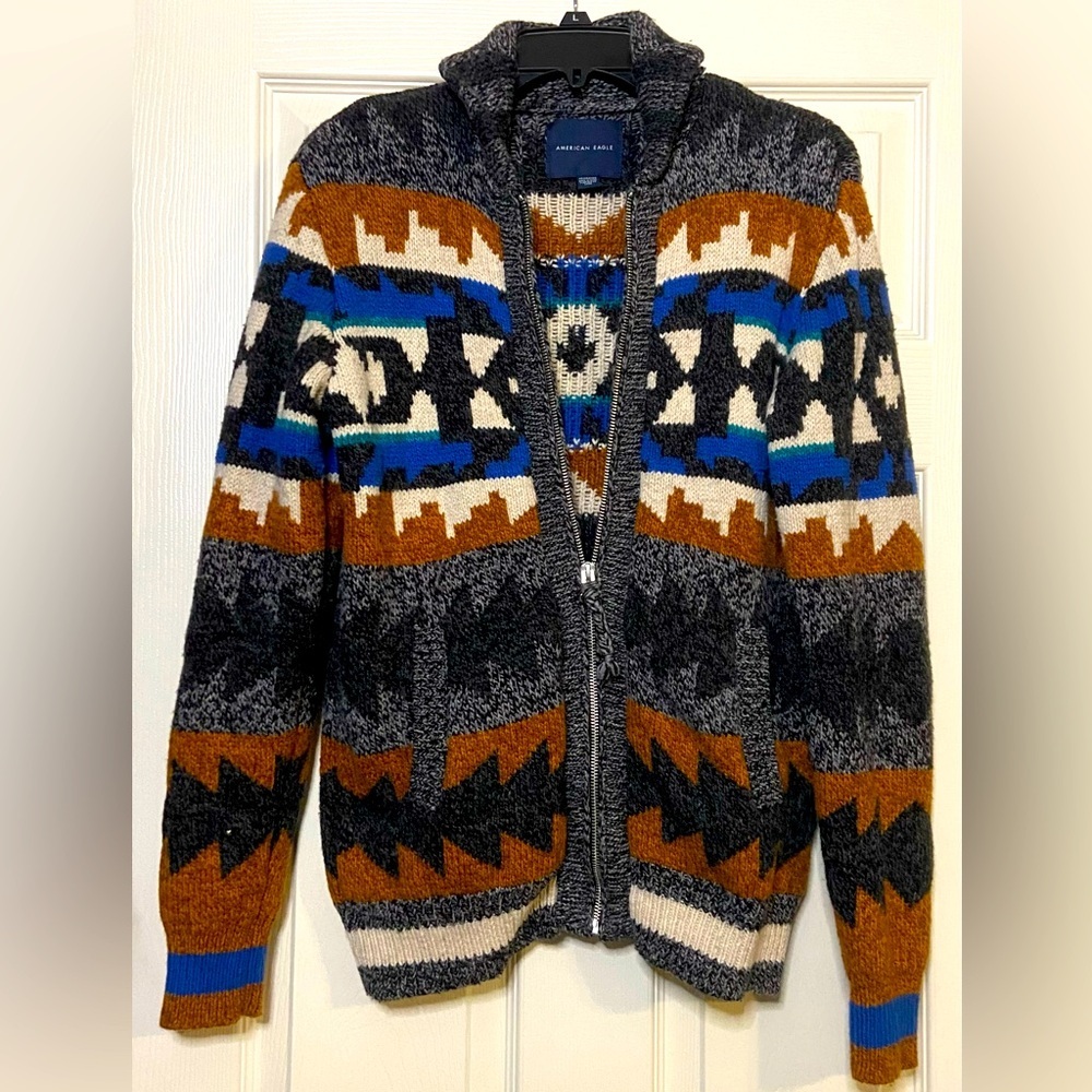 American Eagle Uni-sex Sweater Aztec Size X-Small Full Zip